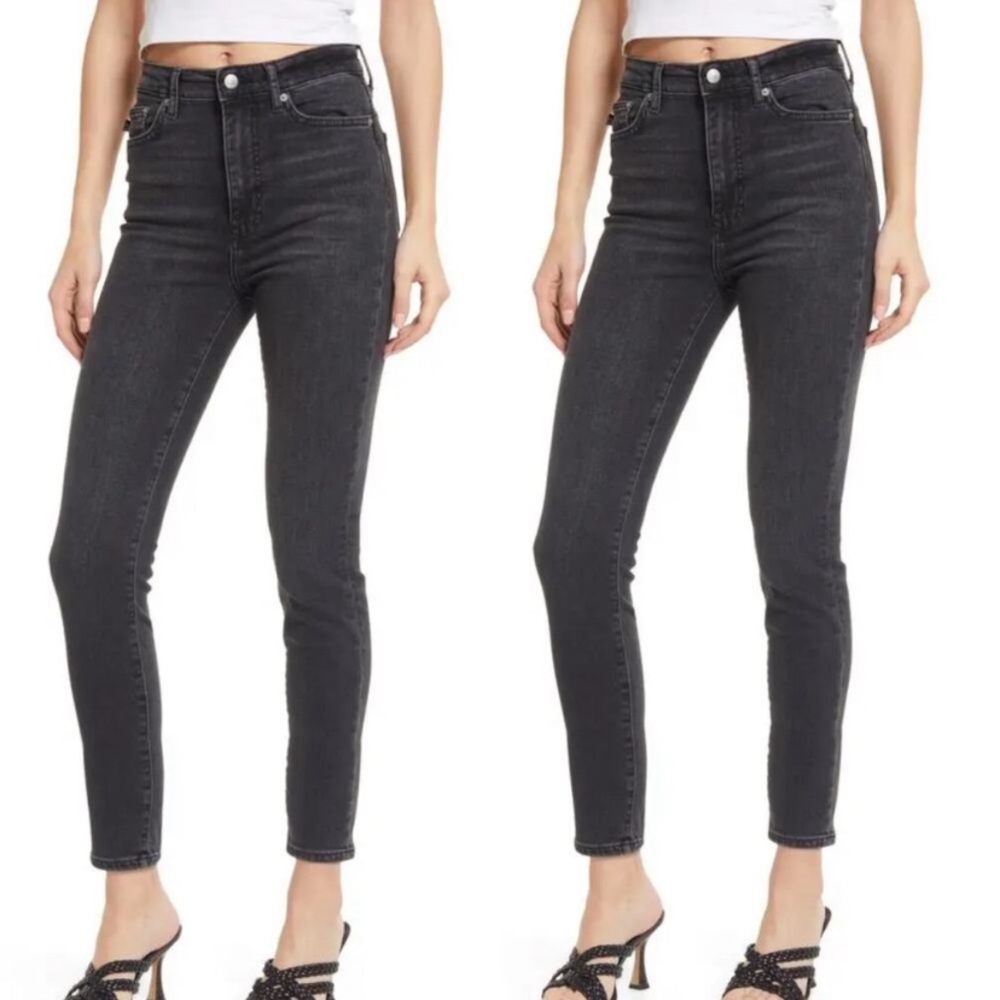 NWT Lovers + Friends Mason High Waist Skinny Jeans in Vader Black Womens 23 & 25